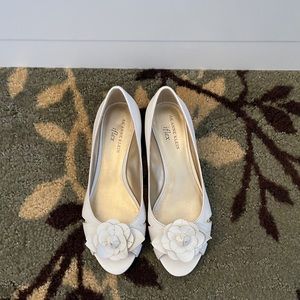 Anne Klein white peep toe sandals